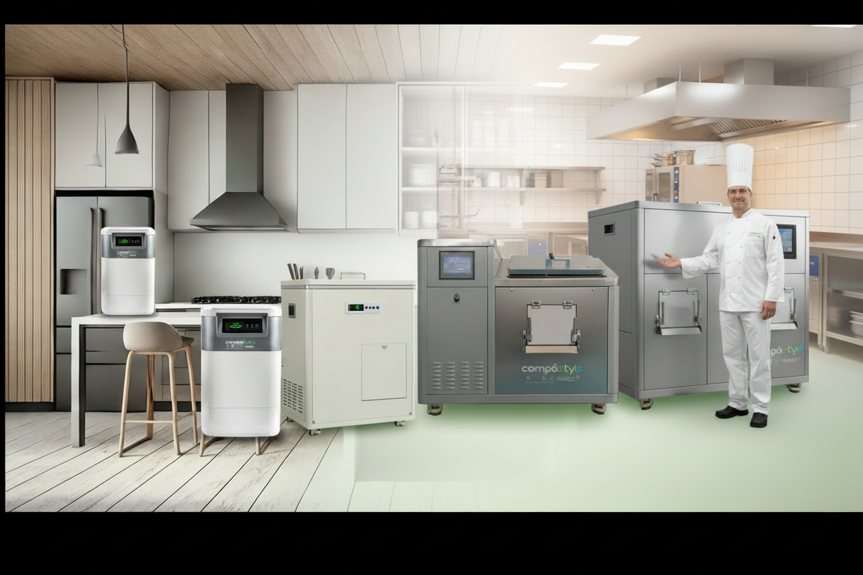 Compostyle Banner con sfondo cucina professionale